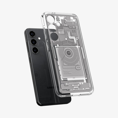 ACS07294 - Galaxy S24 Ultra Case Ultra Hybrid Zero One in Zero One White showing the back